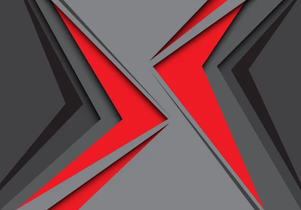 Abstracte rode pijlen benaderd op grijze ontwerp moderne achtergrond vectorillustratie. — Stockvector