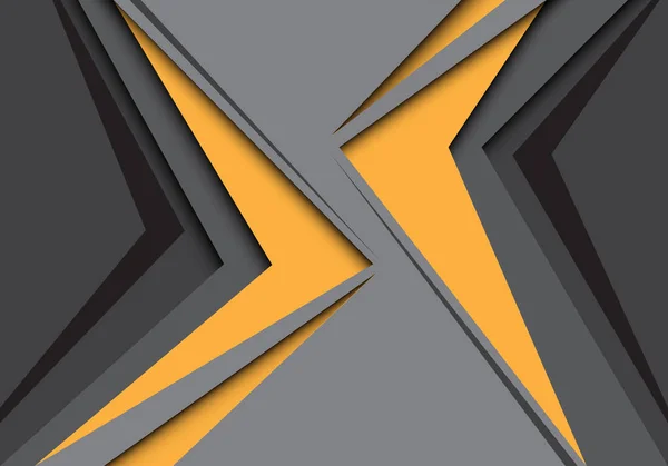 Flechas amarillas abstractas abordadas en gris diseño moderno vector de fondo ilustración . — Vector de stock