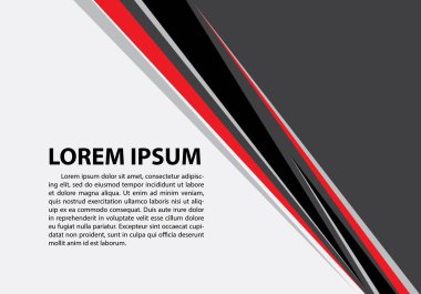 Metin yer tasarım modern futuristik yaratıcı arka plan vektör çizim için gri boş alan kırmızı siyah üçgen hatta soyut.