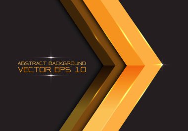 Altın ok üstünde koyu gri boş yer metin yer tasarım modern futuristik yaratıcı arka plan vektör çizim için 3d.