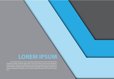 Mavi ok gri boş alanı örnek metin tasarım modern futuristik yaratıcı arka plan vektör çizim.