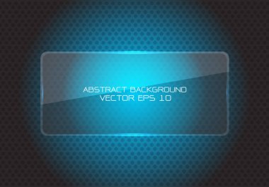 Daire mesh metin yer tasarım modern futuristik yaratıcı arka plan vektör çizim için boş alan ile soyut mavi cam afiş.