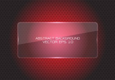 Daire mesh metin yer tasarım modern futuristik yaratıcı arka plan vektör çizim için boş alan ile soyut kırmızı cam afiş.