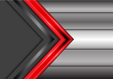 Soyut kırmızı gri ok örtüşmeyi metal tasarım modern futuristik yaratıcı arka plan vektör çizim.