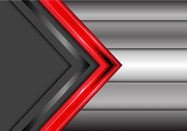Абстрактна червона сіра стрілка перекривається на металевому дизайні сучасний футуристичний творчий фон Векторні ілюстрації . — стоковий вектор