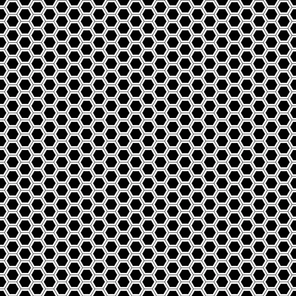 Abstracte monochroom zeshoek mesh patroon naadloze achtergrond vectorillustratie. — Stockvector