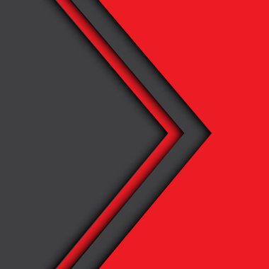 Metin yer tasarım modern futiristic yaratıcı bir fikir arka plan vektör çizim için soyut kırmızı gri ok boş alan.