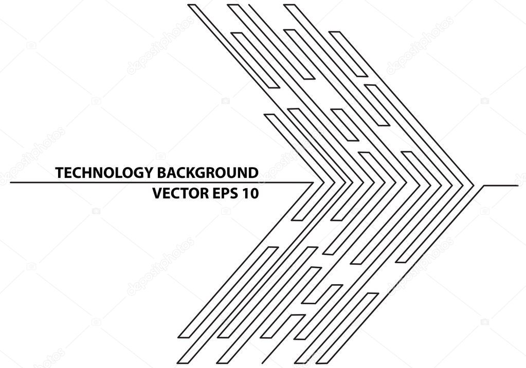 Abstract black line arrow circuit futuristic technology network internet graphic design background vector illustration.