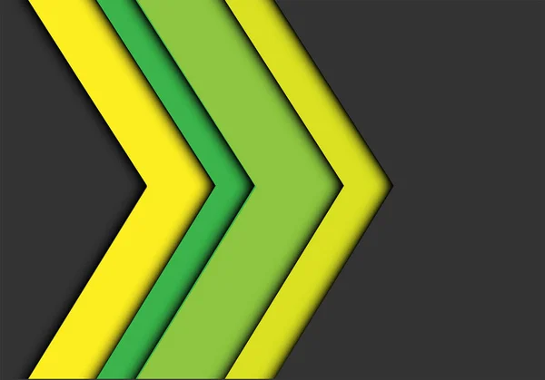 Abstrakt grön gul pil på grå design modern futuristisk kreativ idé bakgrund vektorillustration. — Stock vektor