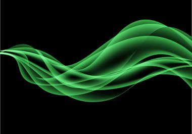 Soyut yeşil dalga siyah tasarımı modern arka plan vektör çizim üzerinde.