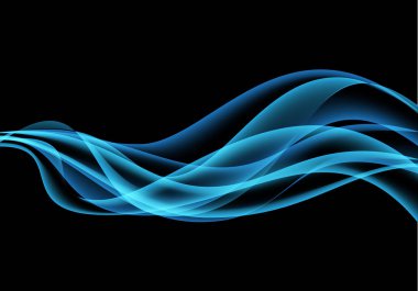 Siyah tasarımı modern arka plan vektör çizim soyut mavi dalga.