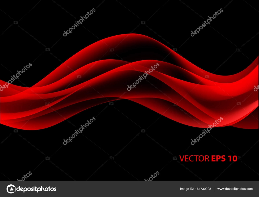 Abstract red wave on black background vector illustration. Stock Vector  Image by ©Patthana #164730008