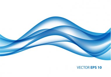 Beyaz arka plan vektör çizim soyut mavi dalga.
