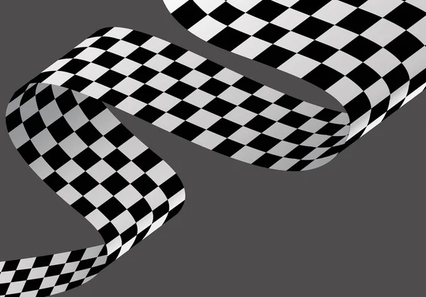 Checkered bandiera onda curva di volo su grigio design sport gara campionato sfondo vettoriale illustrazione . — Vettoriale Stock