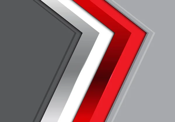 Abstrata vermelha seta branca na ilustração em vetor fundo futurista moderno projeto cinza. — Vetor de Stock