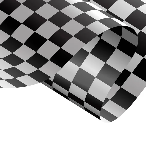 Checkered flag flying wave on white background design for sport race championship background vector illustration.