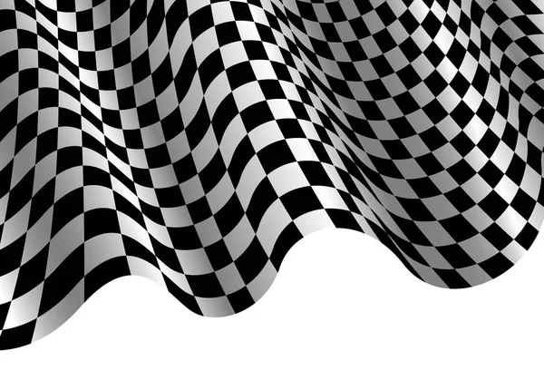 Šachovnicovou vlajku vlna na bílém provedení sport race champiomship pozadí vektorové ilustrace. — Stockový vektor