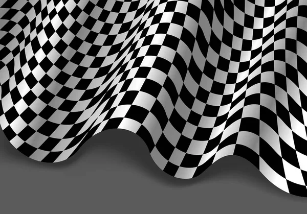 Flaga w szachownicę fali na szary projekt sport wyścig champiomship tło wektor ilustracja latający. — Wektor stockowy
