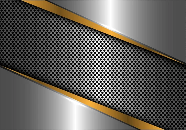Glod satır gümüş metal daire kafes tasarım modern futuristik lüks arka plan vektör çizim soyut. 