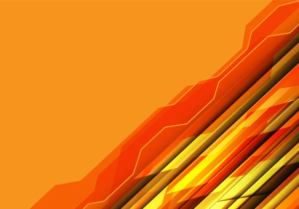 Absztrakt piros sárga sokszög világos narancssárga design modern technológiai háttér vektor illusztráció. — Stock Vector