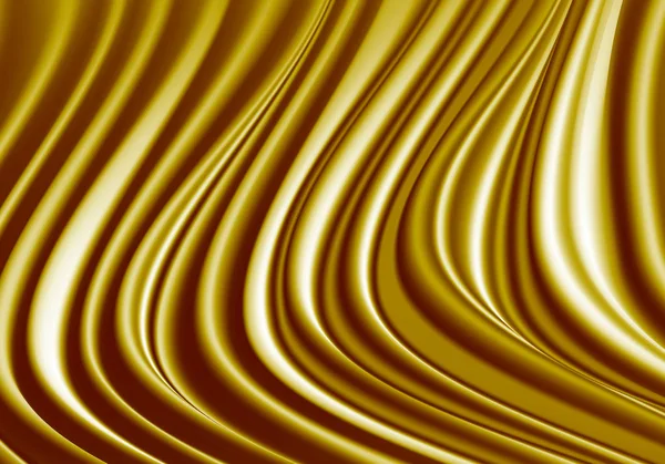 Abstrakt Gold Stoff Satin Welle Luxus Hintergrund Textur Vektor Illustration. — Stockvektor