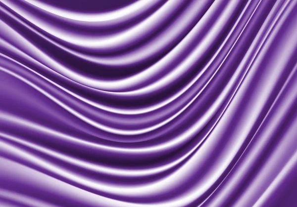 Illustration vectorielle abstraite de luxe vague de tissu satin violet . — Image vectorielle