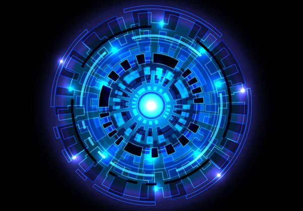 Abstract blue circle futuristic technology design modern futuristic background vector illustration. — Stock Vector