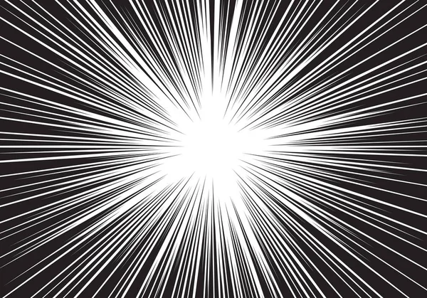 Soyut Radyal hız zoom siyah beyaz çizgi roman arka plan vektör çizim için satırda.