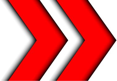 Beyaz tasarım modern arka plan vektör çizim üzerinde çift kırmızı ok.