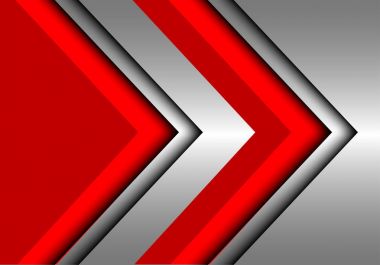 Soyut kırmızı gümüş ok tasarım modern futuristik lüks arka plan vektör çizim.