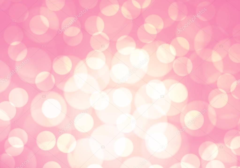Abstract soft pink light bokeh background vector illustration.