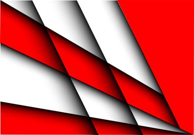 Soyut beyaz kırmızı örtüşme tasarım modern futuristik arka plan vektör çizim.