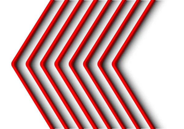 Linhas de seta abstrato vermelho se sobrepõem em branco design moderno fundo futurista textura vector ilustração. —  Vetores de Stock