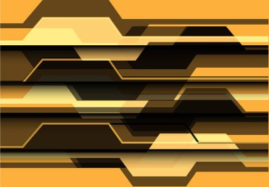 Sarı tasarım modern futuristik arka plan vektör çizim üzerinde siyah çokgen teknoloji.