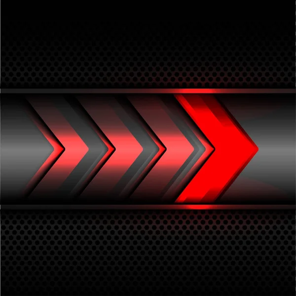 Technologie Abstraite Lumière Puissance Flèche Rouge Sur Conception Maille Cercle — Image vectorielle
