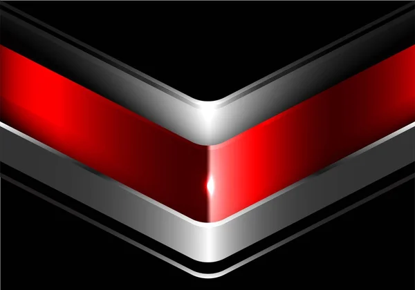 Absztrakt Piros Fényes Ezüst Nyíl Fekete Design Modern Futurisztikus Háttér — Stock Vector