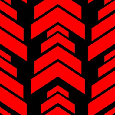 Siyah sorunsuz tasarım modern arka plan vektör çizim üzerinde kırmızı ok şekli.