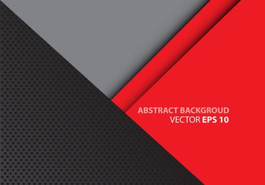 Karanlık daire kafes tasarım modern futuristik arka plan vektör çizim soyut kırmızı gri üçgeni.