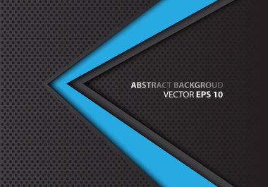 Koyu gri daire kafes tasarım modern futuristik arka plan vektör çizim üzerinde mavi ok.