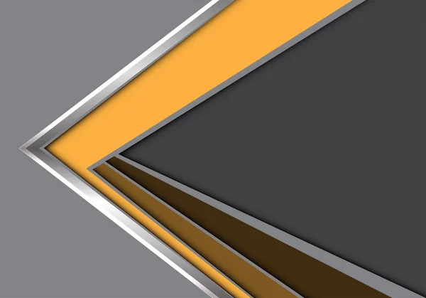 Abstrait Jaune Argent Flèche Vitesse Sur Gris Design Moderne Futuriste — Image vectorielle