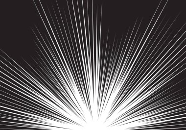 Soyut siyah çizgi zum ışık hızı altta beyaz çizgi film komik arka plan vektör çizim için.