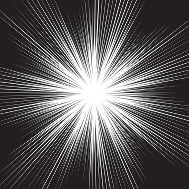 Soyut Radyal zum hızı siyah çizgi karikatür komik arka plan vektör çizim için beyaz tasarımı.