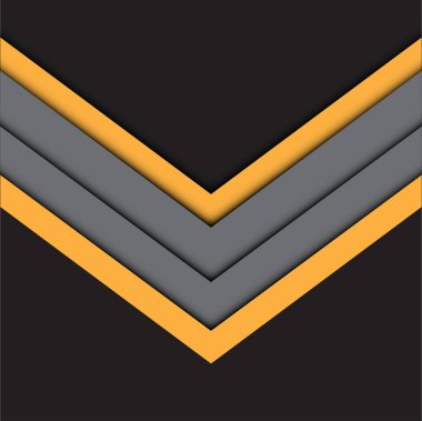 Siyah tasarımı modern futuristik arka plan vektör çizim üzerinde sarı gri ok.