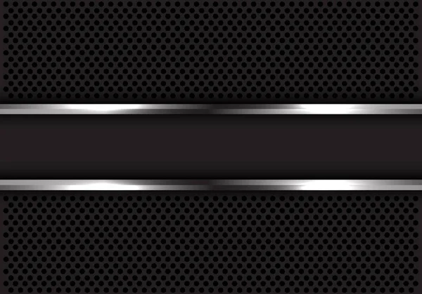 Línea Plata Bandera Gris Abstracta Diseño Malla Círculo Moderno Lujo — Vector de stock
