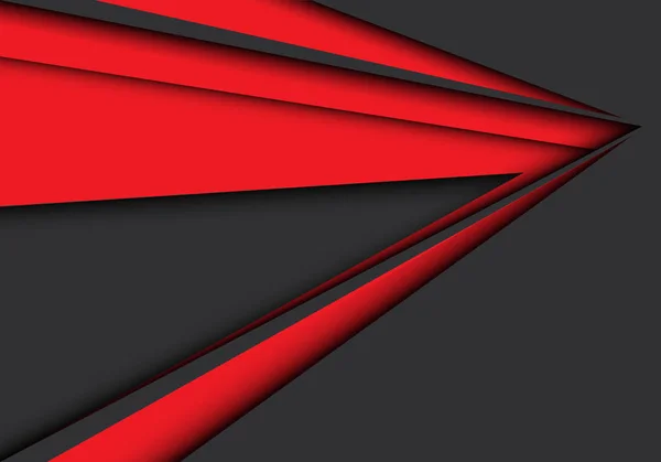 深灰色设计的抽象红色箭头现代未来主义背景矢量插图 — 图库矢量图片