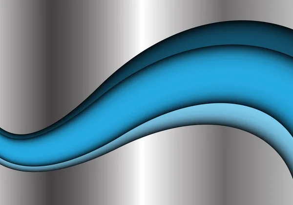 Abstrait Courbe Ton Bleu Sur Conception Métallique Illustration Vectorielle Futuriste — Image vectorielle
