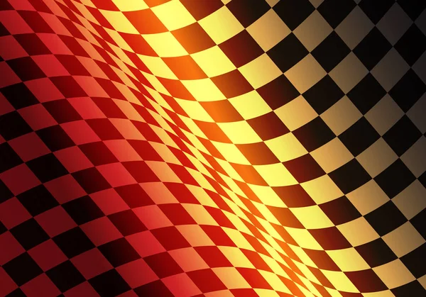 Checkered Flag Wave Hot Gradien Desain Olahraga Gambar Vektor Latar - Stok Vektor