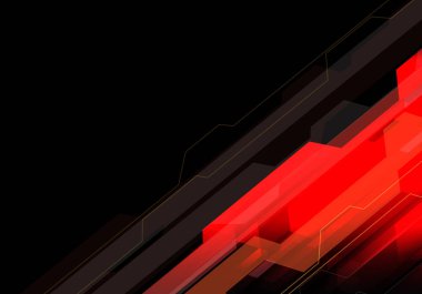 Siyah tasarımı modern futuristik arka plan vektör çizim üzerinde kırmızı ışık çokgen teknoloji.