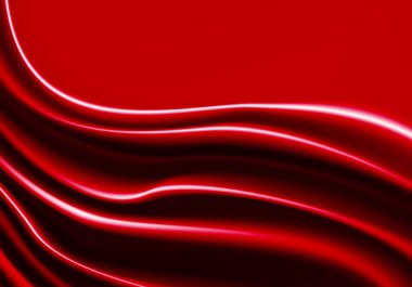 Kırmızı kumaş ipek dalga boş yer lüks arka plan vektör çizim ile.