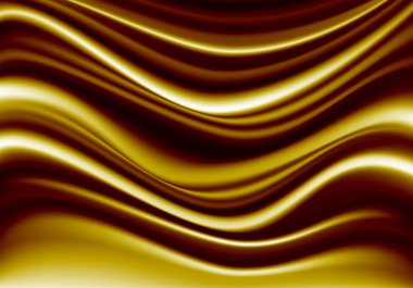 Altın kumaş saten dalga lüks arka plan vektör çizim.